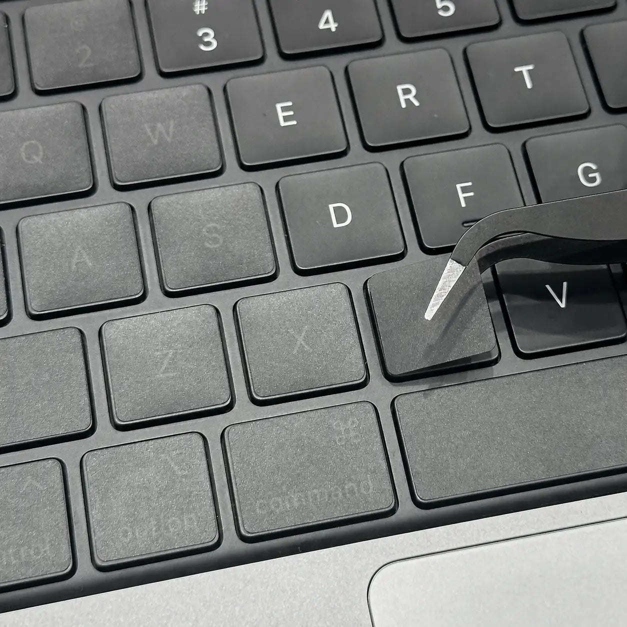 MacBook keyboard skin matte anti-glare close-up — Barekey